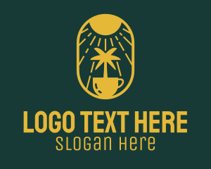 Yellow Tropical Coconut Coffee logo