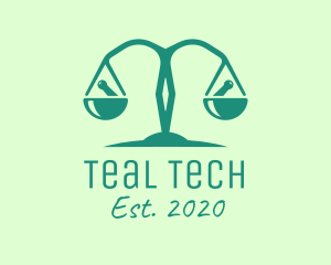 Teal Pharmaceutical Balance Scale logo