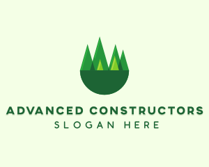 Modern Forest Trees logo design