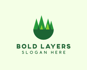 Modern Forest Trees logo design