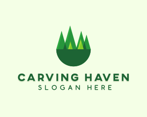 Modern Forest Trees logo design