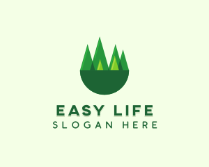 Modern Forest Trees logo design