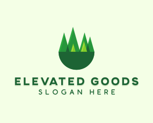 Modern Forest Trees logo design