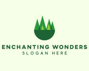 Modern Forest Trees logo design