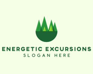 Modern Forest Trees logo design