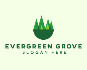 Modern Forest Trees logo design