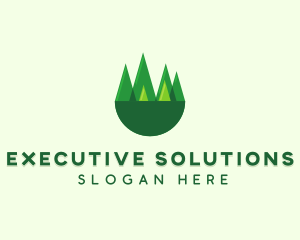 Modern Forest Trees logo design