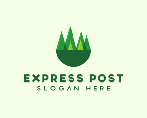 Modern Forest Trees logo design