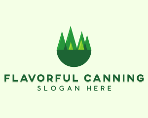 Modern Forest Trees logo design