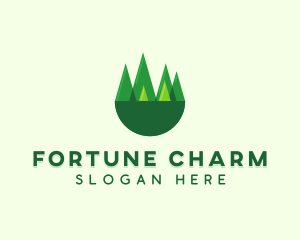 Modern Forest Trees logo design