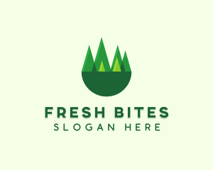 Modern Forest Trees logo design