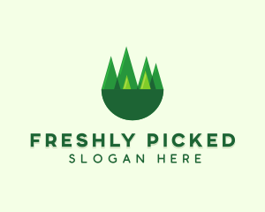 Modern Forest Trees logo design