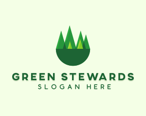 Modern Forest Trees logo design