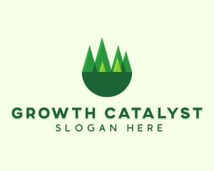 Modern Forest Trees logo design