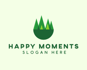 Modern Forest Trees logo design