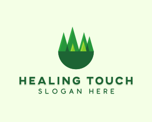 Modern Forest Trees logo design