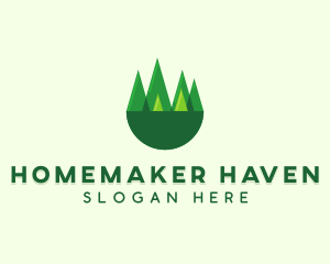 Modern Forest Trees logo design