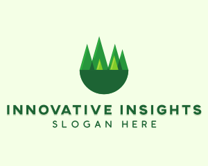 Modern Forest Trees logo design