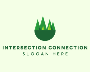 Modern Forest Trees logo design