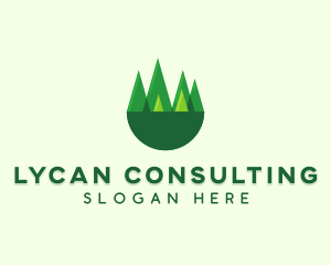 Modern Forest Trees logo design