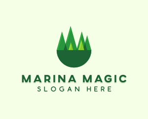 Modern Forest Trees logo design