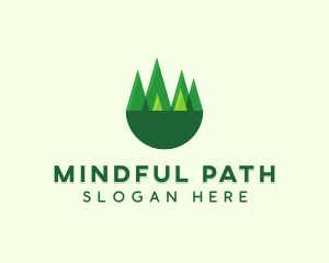 Modern Forest Trees logo design