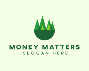 Modern Forest Trees logo design