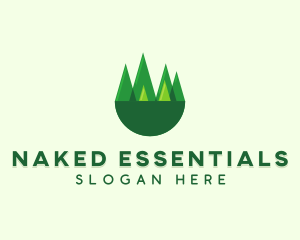 Modern Forest Trees logo design