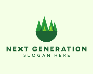 Modern Forest Trees logo design