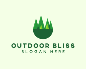 Modern Forest Trees logo design