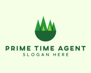 Modern Forest Trees logo design