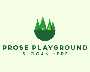 Modern Forest Trees logo design