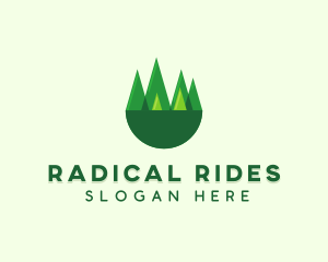 Modern Forest Trees logo design