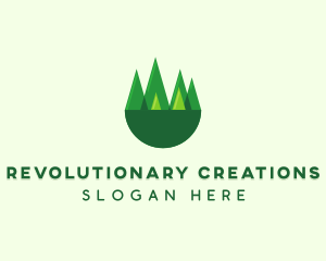 Modern Forest Trees logo design