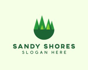 Modern Forest Trees logo design