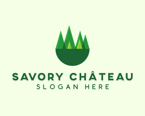 Modern Forest Trees logo design