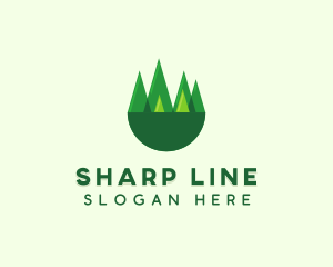 Modern Forest Trees logo design