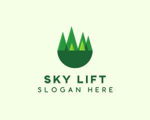 Modern Forest Trees logo design