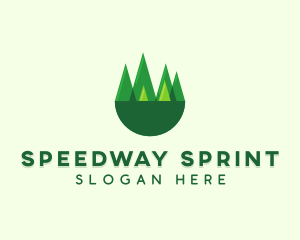 Modern Forest Trees logo design