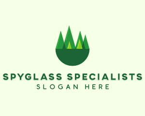 Modern Forest Trees logo design