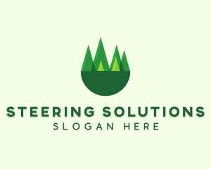 Modern Forest Trees logo design