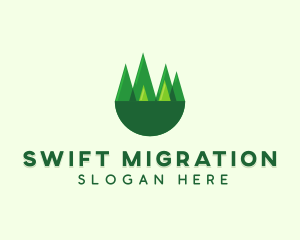 Modern Forest Trees logo design