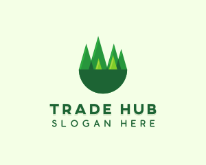 Modern Forest Trees logo design