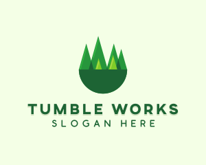 Modern Forest Trees logo design