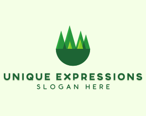 Modern Forest Trees logo design