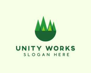 Modern Forest Trees logo design