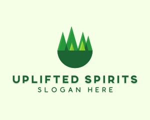 Modern Forest Trees logo design