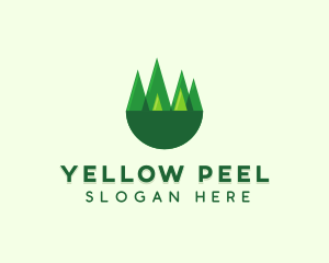 Modern Forest Trees logo design