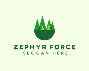 Modern Forest Trees logo design