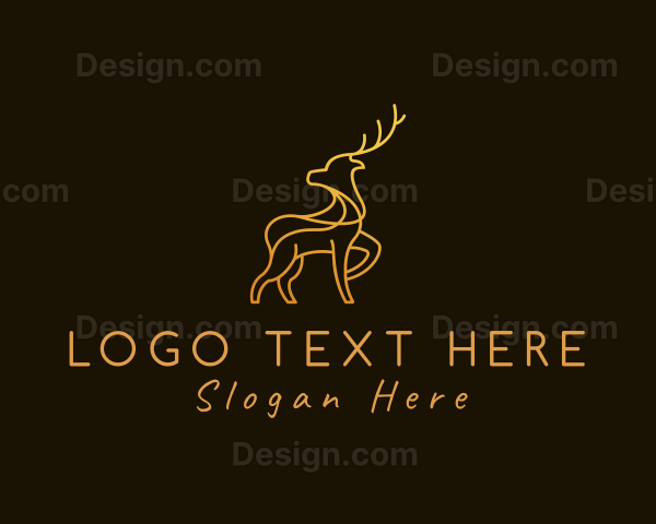 Golden Monoline Deer Logo